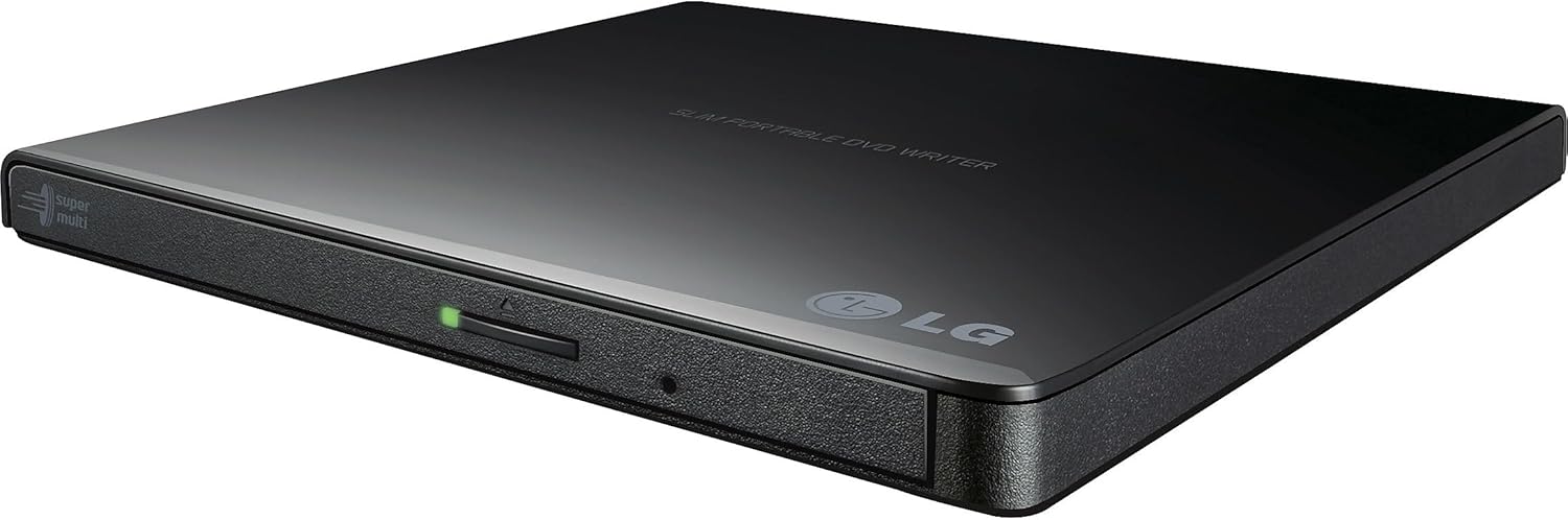 LG 8X Slim USB External DVD-RW Drive in black finish